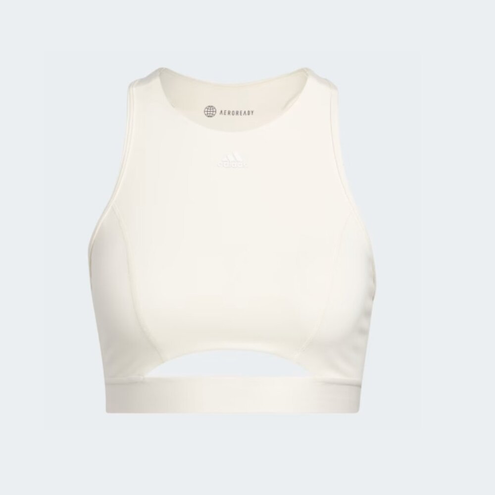 ADIDAS Yoga Set,  Sports Bra + Bike Shorts Sz L Wonder white